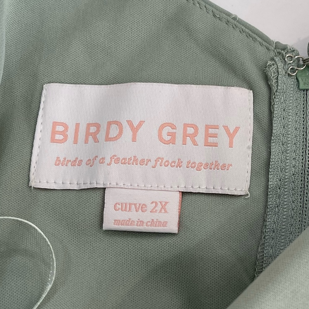 NWT Birdy Grey Dress SPENCE CONVERTIBLE DRESS CHIFFON SAGE Size 2X Formal Gown - Picture 4 of 7